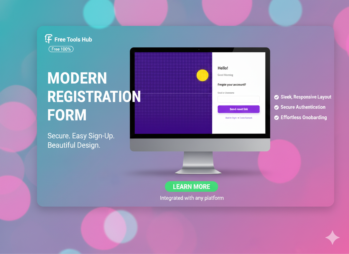 معاينة قالب FTH Custom Register  ووردبريس